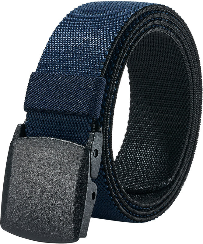LionVII Men's Elastic Stretch Belts - 2 Colors in 1 Reversible Belt Strap with Plastic Buckle for Work Travel, 27-46" Waist