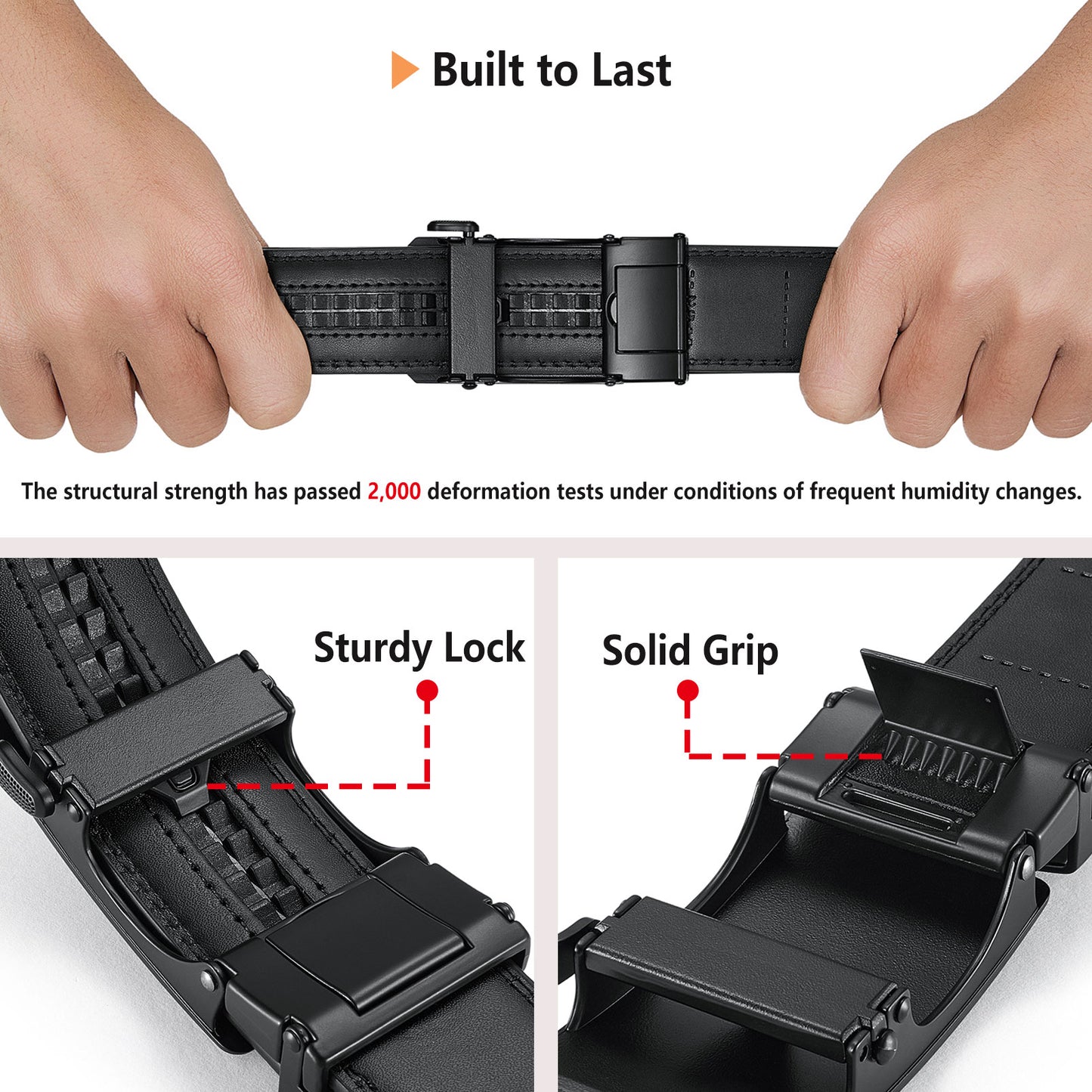 LionVII Men's Ratchet Belt - Genuine Leather Belt for Dress and Casual