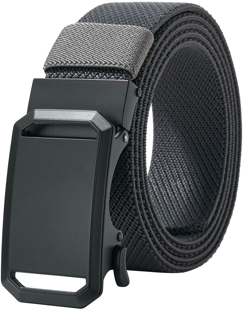 LionVII Ratchet Elastic Stretch Belts, 1 3/8" Slide Belt for Men with Automatic Buckle for Men Dress, Adjustable Trim to Fit 28-49" Waist