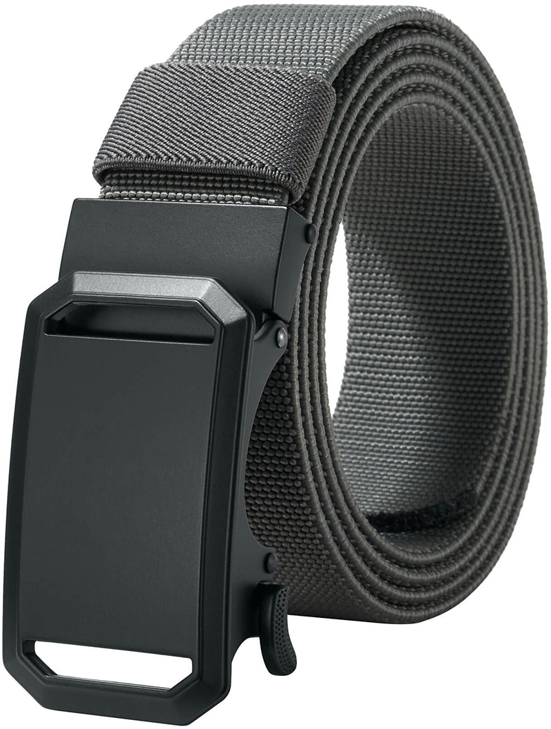 LionVII Ratchet Elastic Stretch Belts, 1 3/8" Slide Belt for Men with Automatic Buckle for Men Dress, Adjustable Trim to Fit 28-49" Waist