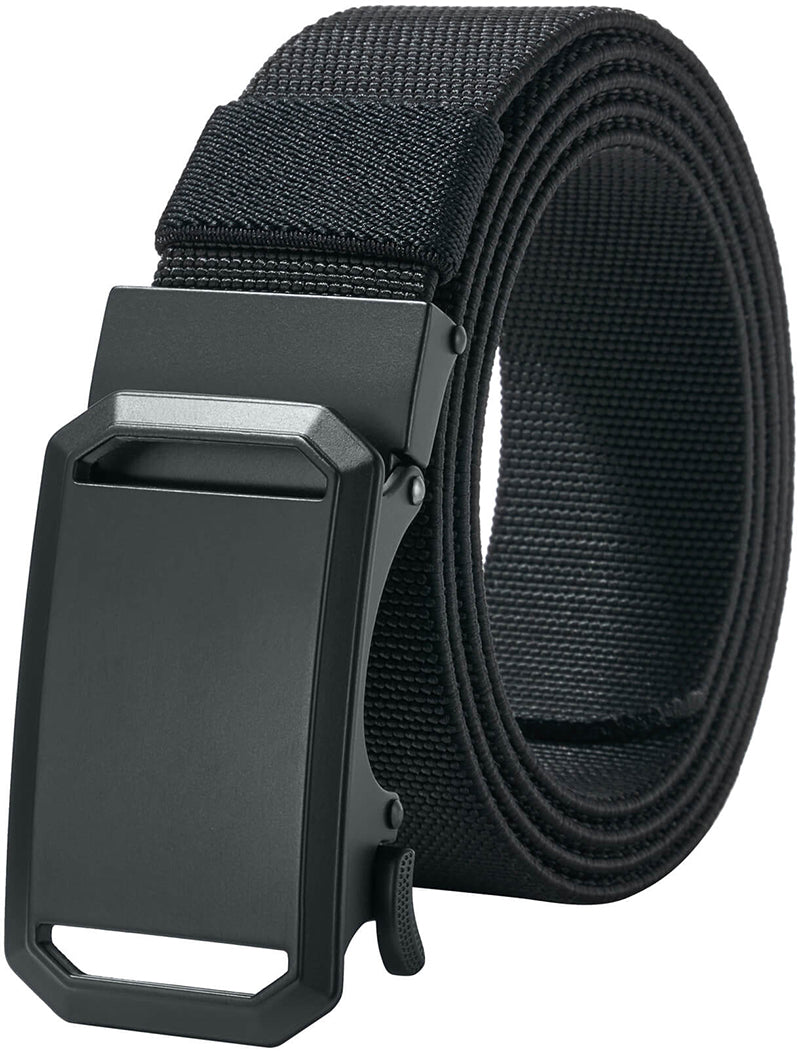 LionVII Ratchet Elastic Stretch Belts, 1 3/8" Slide Belt for Men with Automatic Buckle for Men Dress, Adjustable Trim to Fit 28-49" Waist