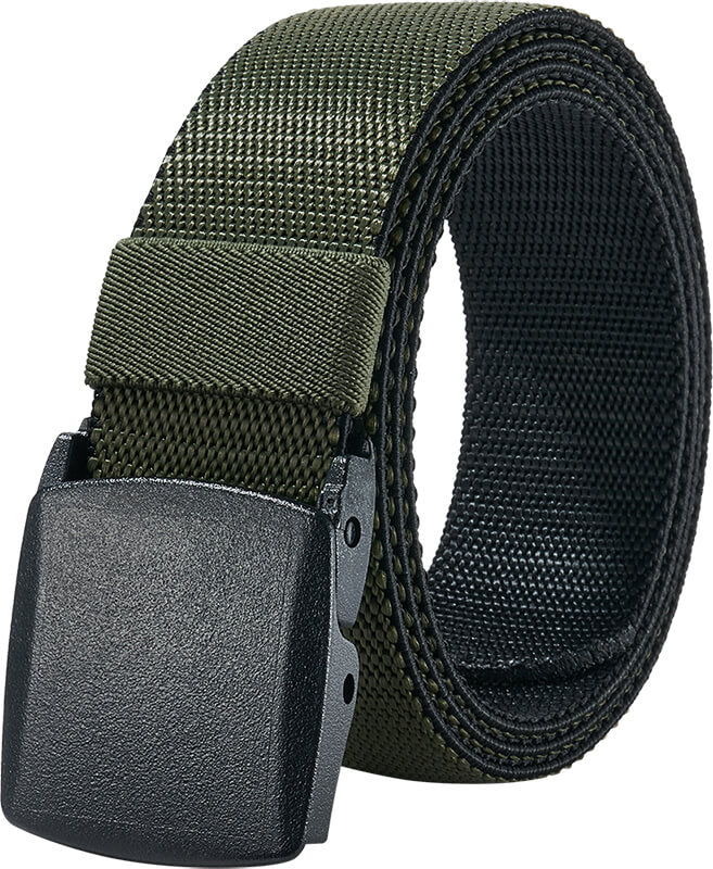 LionVII Men's Elastic Stretch Belts - 2 Colors in 1 Reversible Belt Strap with Plastic Buckle for Work Travel, Adjustable Trim to Fit 28-49" Waist
