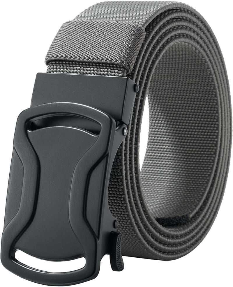 LionVII Elastic Ratchet Men Belts, 1 3/8" Stretch Belt with Automatic Buckle for Men, Adjustable Trim to Fit 28-49" Waist