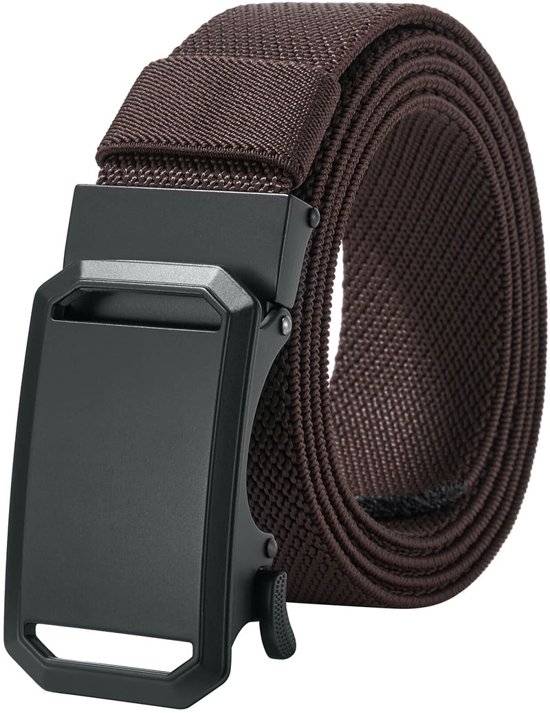 LionVII Ratchet Elastic Stretch Belts, 1 3/8" Slide Belt for Men with Automatic Buckle for Men Dress, Adjustable Trim to Fit 28-49" Waist
