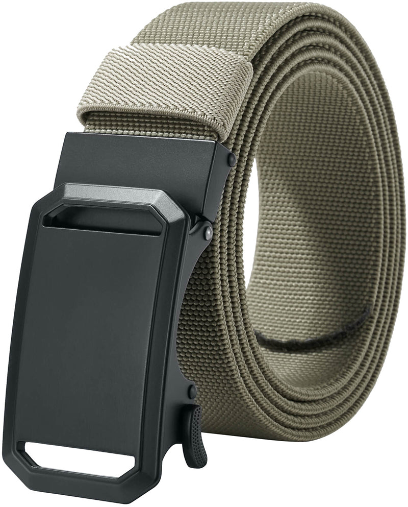 LionVII Ratchet Elastic Stretch Belts, 1 3/8" Slide Belt for Men with Automatic Buckle for Men Dress, Adjustable Trim to Fit 28-49" Waist