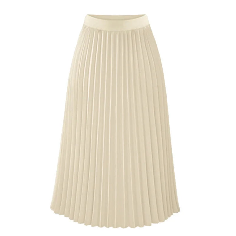 LionVII Women's Chiffon High Waist Pleated Skirts - - LionVII Professional Gear
