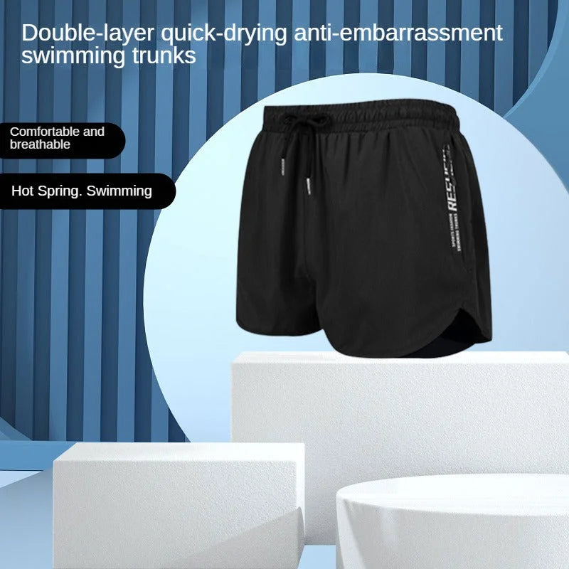 LionVII Mens Swim Trunks with Compression Liner - - LionVII Professional Gear