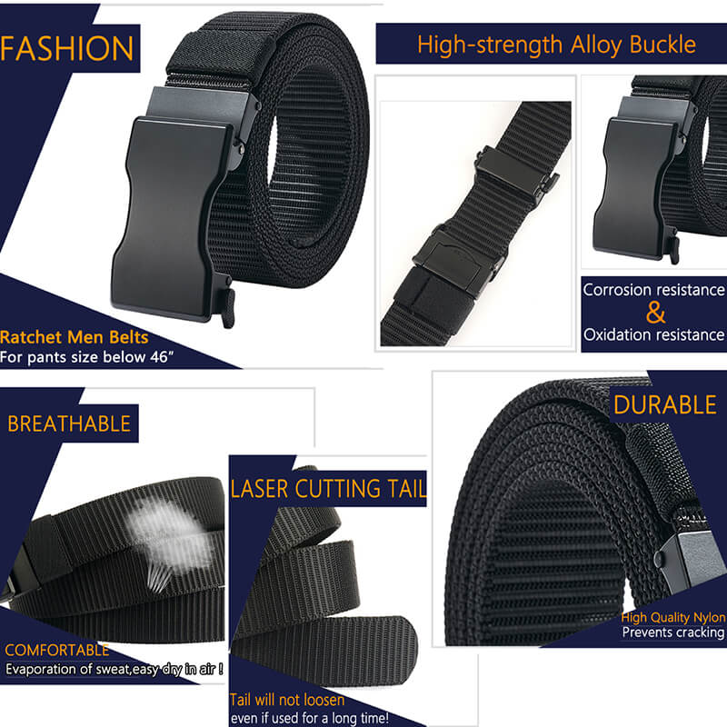 LionVII Ratchet Belts for Men, 1 3/8" Slide Belt with Automatic Buckle for Men Dress, Adjustable Trim to Fit 28-49" Waist