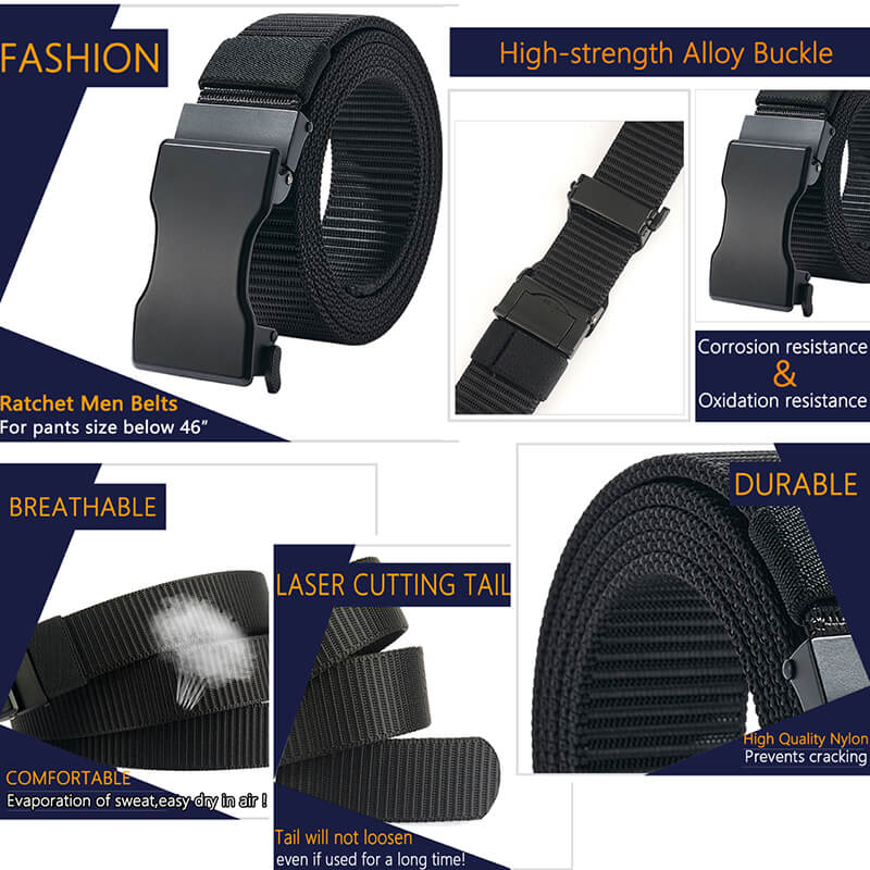 LionVII Ratchet Belts for Men, 1 3/8" Slide Belt with Automatic Buckle for Men Dress, Adjustable Trim to Fit 27-46" Waist