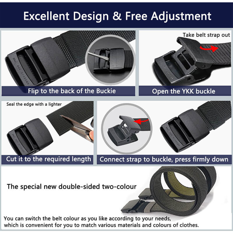 LionVII Mens Belt Web, Nylon Canvas Army Belt with Plastic Buckle Durable Breathable Waist Belt for Work Travel Golf Outdoor Sports - LionVII