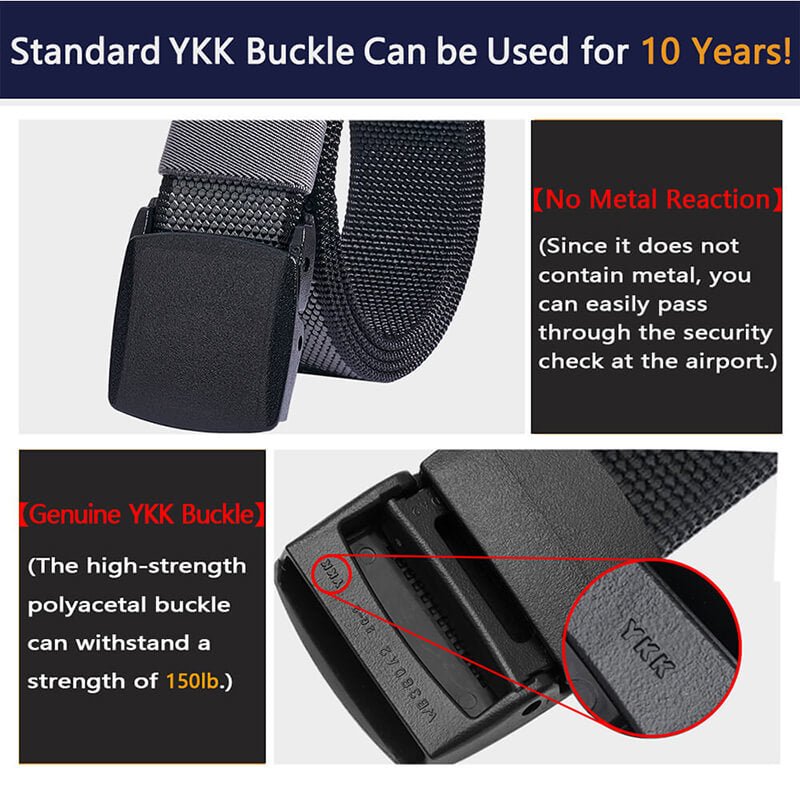 LionVII Mens Belt Web, Nylon Canvas Army Belt with Plastic Buckle Durable Breathable Waist Belt for Work Travel Golf Outdoor Sports - LionVII