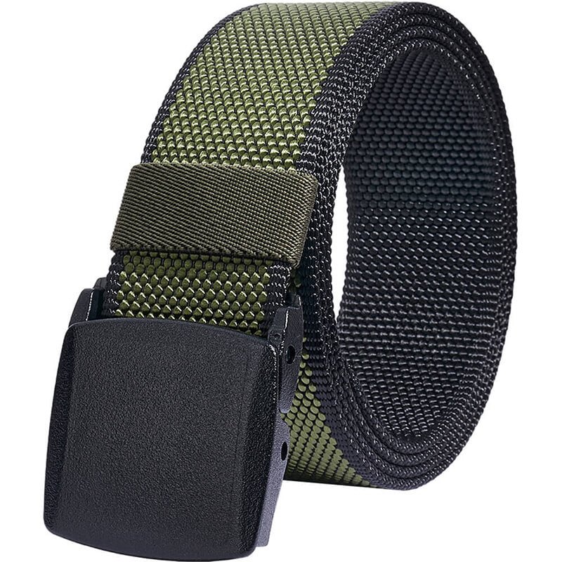 LionVII Mens Belt Web, Nylon Canvas Army Belt with Plastic Buckle Durable Breathable Waist Belt for Work Travel Golf Outdoor Sports - LionVII
