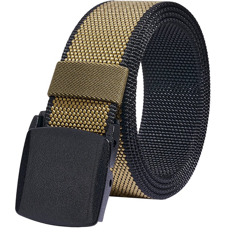 LionVII Mens Belt Web, Nylon Canvas Army Belt with Plastic Buckle Durable Breathable Waist Belt for Work Travel Golf Outdoor Sports - LionVII