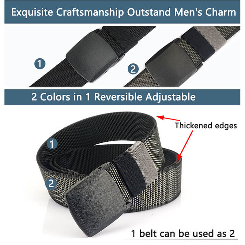 LionVII Mens Belt Web, Nylon Canvas Army Belt with Plastic Buckle Durable Breathable Waist Belt for Work Travel Golf Outdoor Sports - LionVII