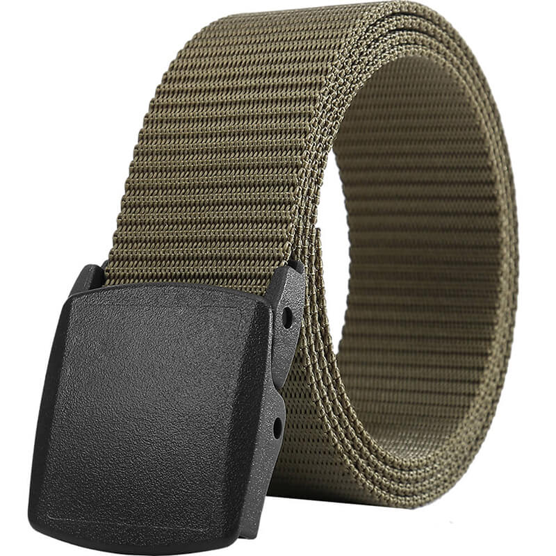 LionVII Mens Belts Web, Nylon Webbing Canvas Army Belt with Plastic Buckle Breathable for Work Travel Golf Outdoor Sports - LionVII