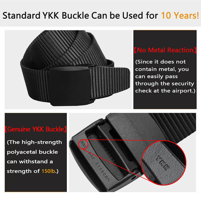 LionVII Mens Belts Web, Nylon Webbing Canvas Army Belt with Plastic Buckle Breathable for Work Travel Golf Outdoor Sports - LionVII