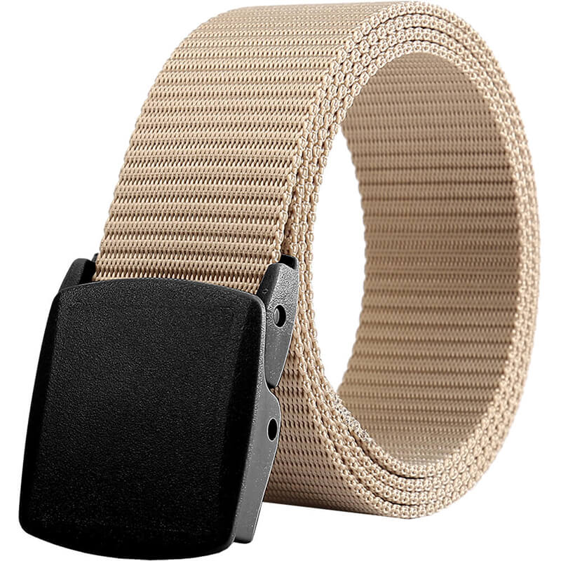 LionVII Mens Belts Web, Nylon Webbing Canvas Army Belt with Plastic Buckle Breathable for Work Travel Golf Outdoor Sports - LionVII