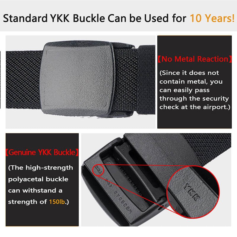 LionVII Men's Elastic Stretch Belts, Webbing Canvas Sports Belt for Men Women with Plastic Buckle for Outdoor Work Travel Golf - LionVII