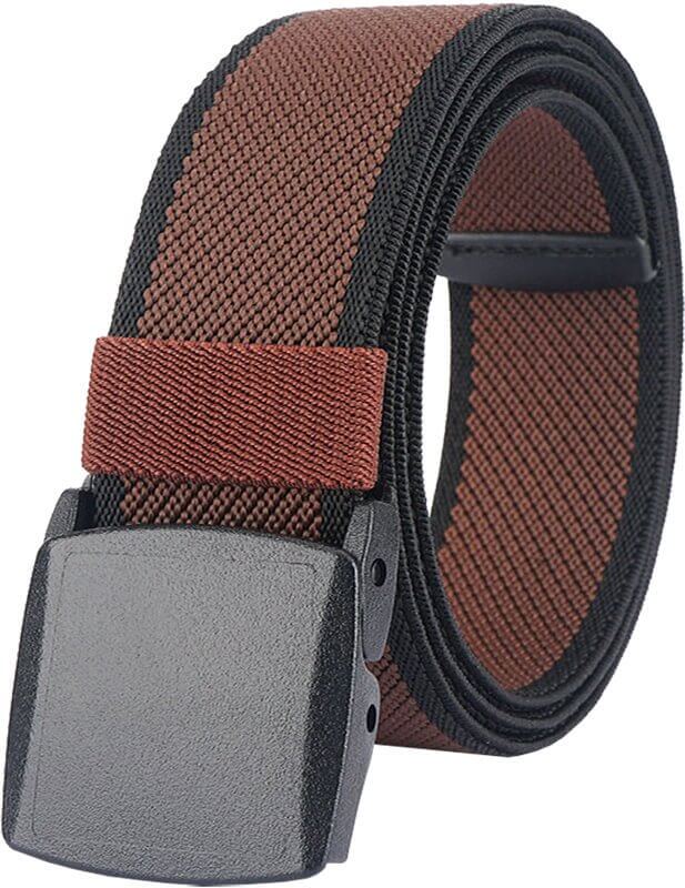 LionVII Men's Elastic Stretch Belts,Breathable Canvas Web Belt for Men Women with YKK Plastic Buckle for Travel Work Sports - LionVII