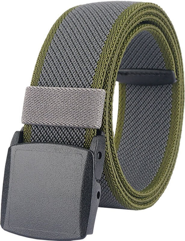 LionVII Men's Elastic Stretch Belts,Breathable Canvas Web Belt for Men Women with YKK Plastic Buckle for Travel Work Sports - LionVII