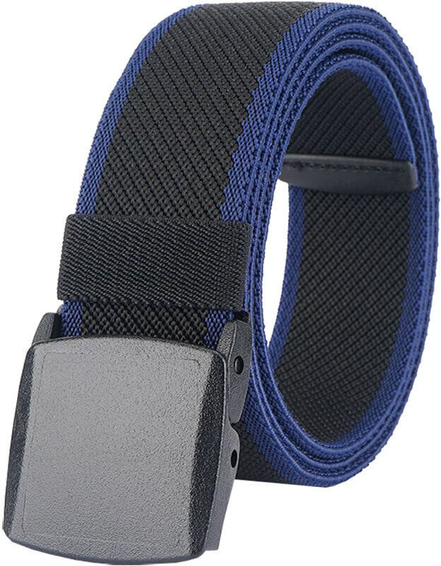 LionVII Men's Elastic Stretch Belts,Breathable Canvas Web Belt for Men Women with YKK Plastic Buckle for Travel Work Sports - LionVII