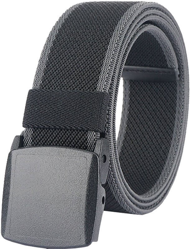 LionVII Men's Elastic Stretch Belts,Breathable Canvas Web Belt for Men Women with YKK Plastic Buckle for Travel Work Sports - LionVII