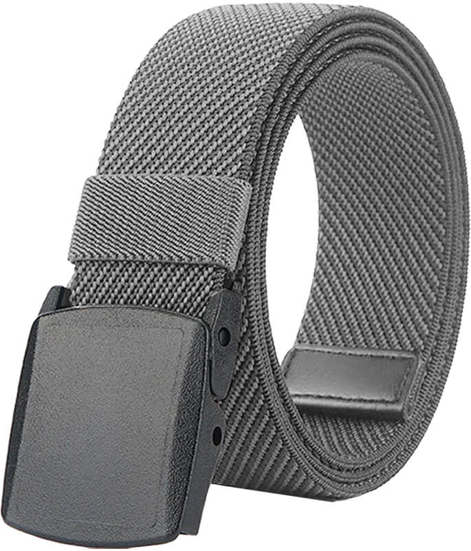 LionVII Men's Elastic Stretch Belts,Breathable Nylon Casual Web Belt for Men Women with No Metal Plastic Buckle for Work Outdoor Sports, - LionVII