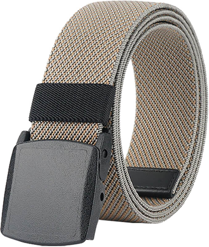 LionVII Men's Elastic Stretch Belts,Breathable Nylon Casual Web Belt for Men Women with No Metal Plastic Buckle for Work Outdoor Sports, - LionVII