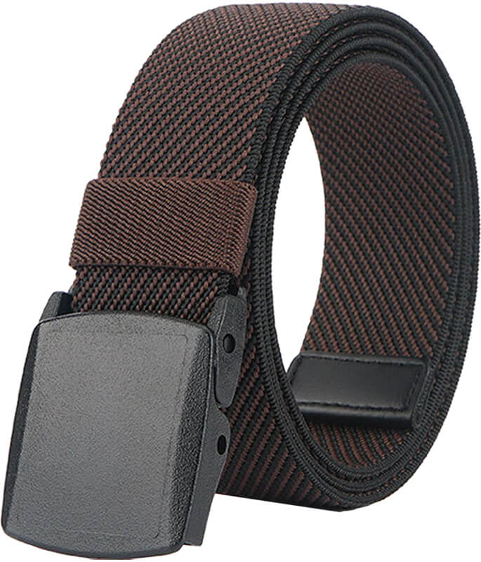 LionVII Men's Elastic Stretch Belts,Breathable Nylon Casual Web Belt for Men Women with No Metal Plastic Buckle for Work Outdoor Sports, - LionVII