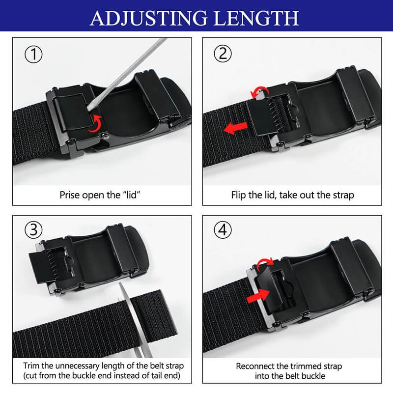 LionVII Men's Ratchet Belts, Casual Web Belt with Click Buckle 1 3/8" Nylon Waist Strap for Work, Trim to Fit 27-44" Waist… - LionVII