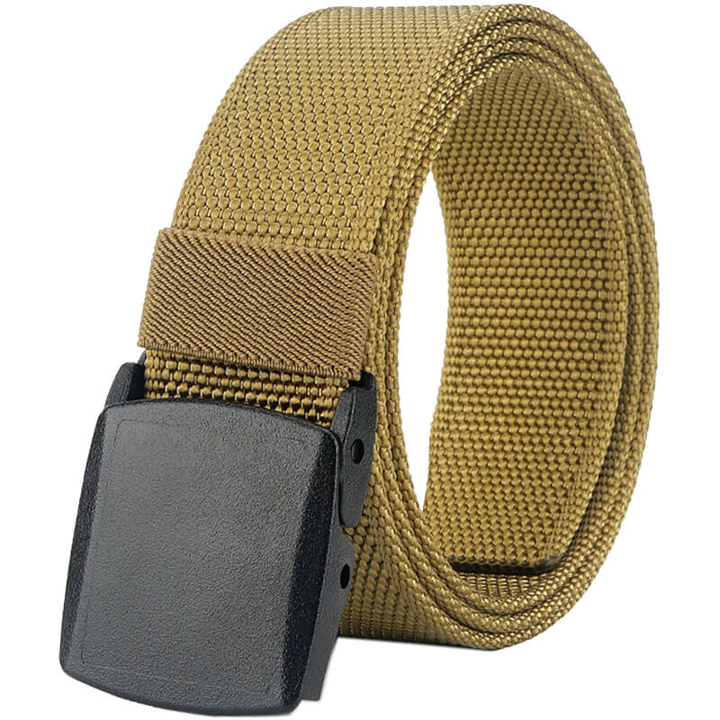 Mens Belt Web, Casual Belt with Plastic Buckle Breathable, Easy Trim to Fit 27- 46" Pants - LionVII