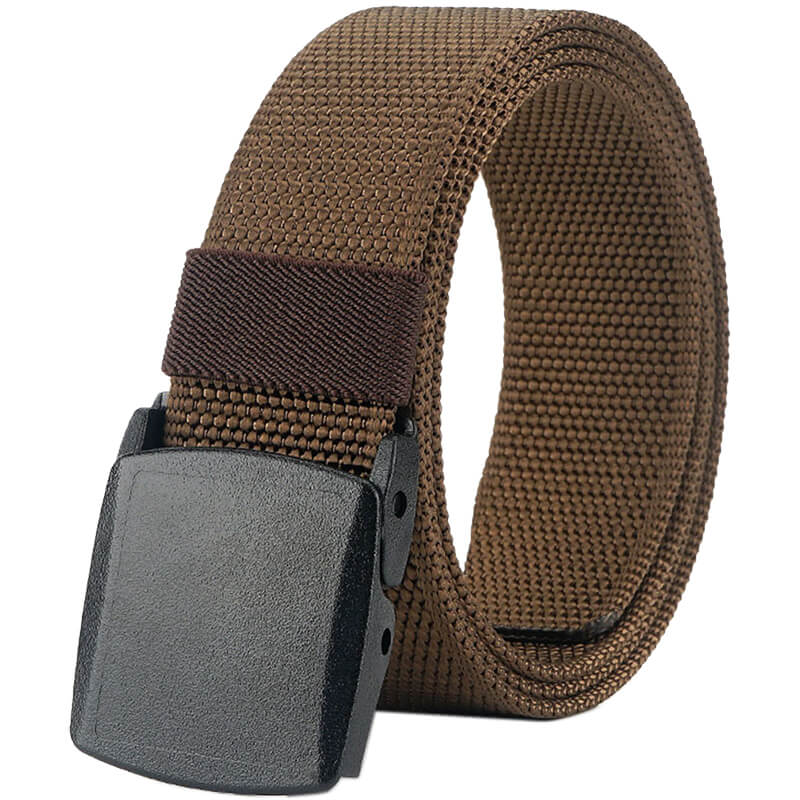 Mens Belt Web, Casual Belt with Plastic Buckle Breathable, Easy Trim to Fit 27- 46" Pants - LionVII