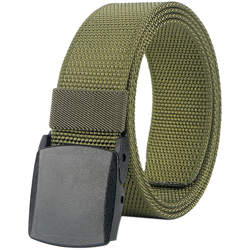 Mens Belt Web, Casual Belt with Plastic Buckle Breathable, Easy Trim to Fit 27- 46" Pants - LionVII