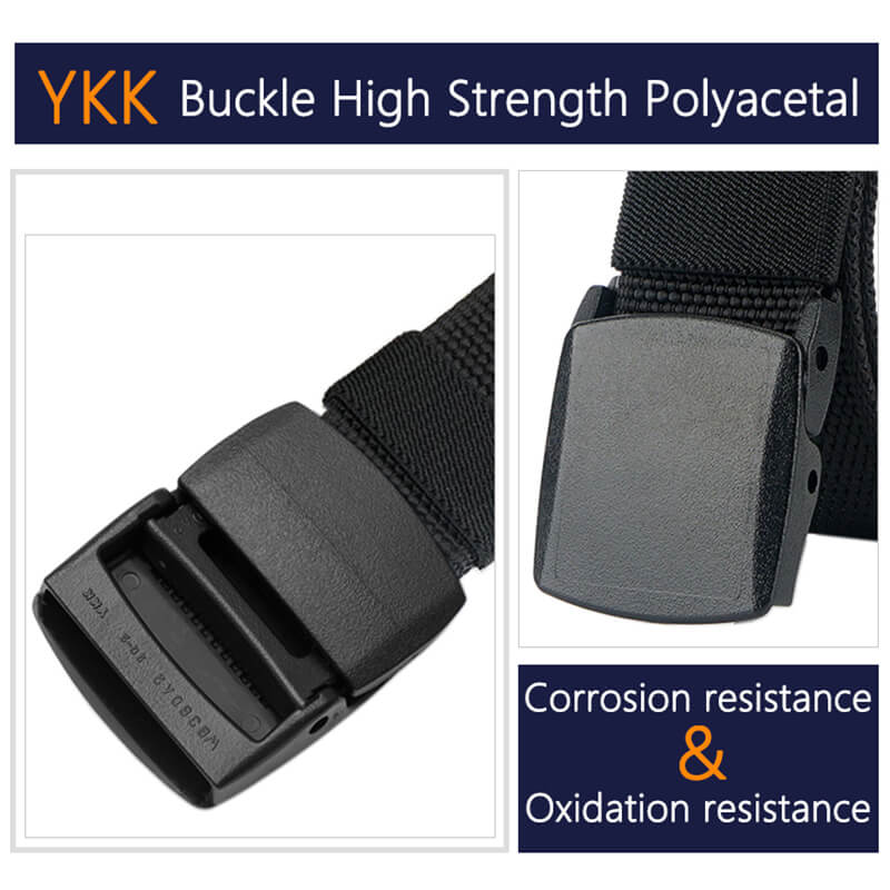 Mens Belt Web, Casual Belt with Plastic Buckle Breathable, Easy Trim to Fit 27- 46" Pants - LionVII