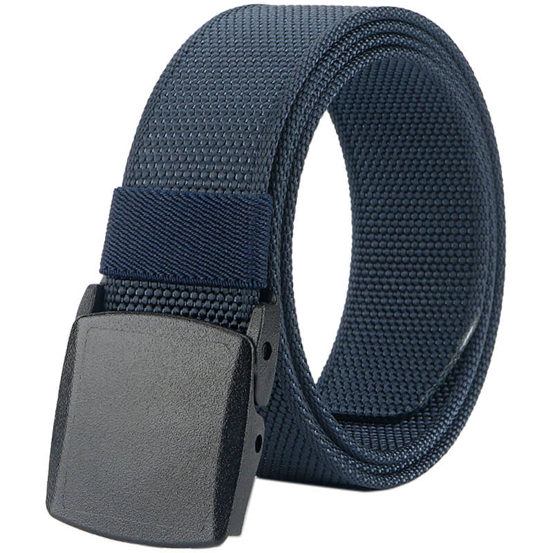 Mens Belt Web, Casual Belt with Plastic Buckle Breathable, Easy Trim to Fit 27- 46" Pants - LionVII