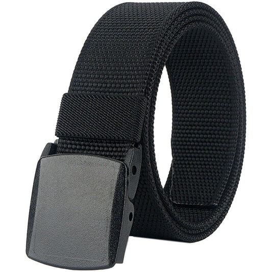Mens Belt Web, Casual Belt with Plastic Buckle Breathable, Easy Trim to Fit 27- 46" Pants - LionVII