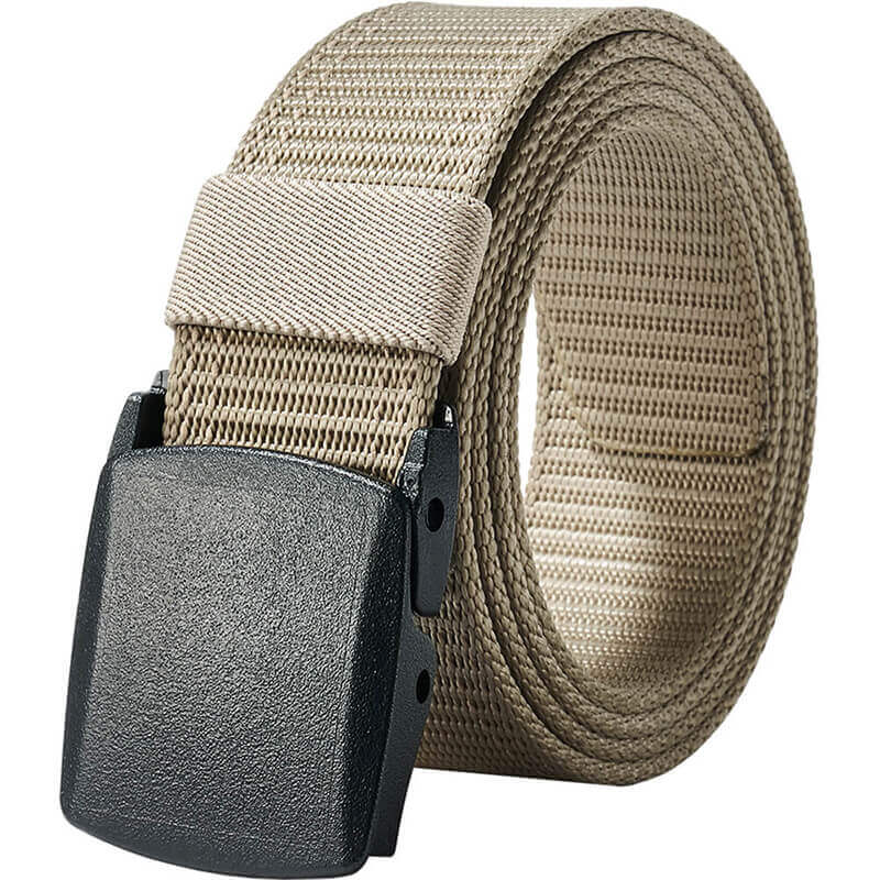 Mens Belts Web, Work Belt for Men with Plastic Buckle Durable Breathable Belts for Sport Trim to Fit 27- 46" Waist - LionVII