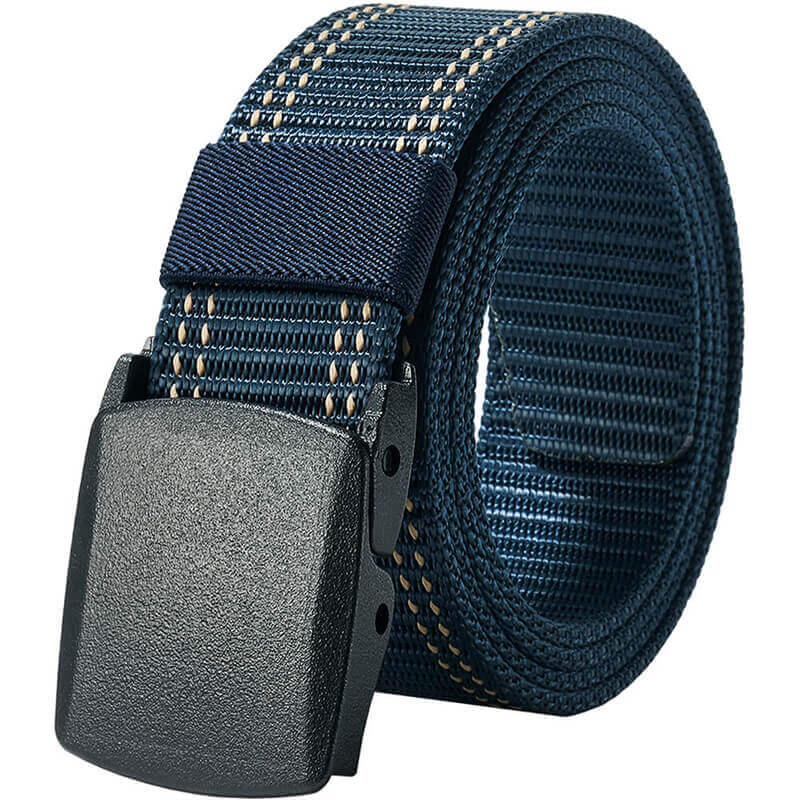Mens Belts Web, Work Belt for Men with Plastic Buckle Durable Breathable Belts for Sport Trim to Fit 27- 46" Waist - LionVII