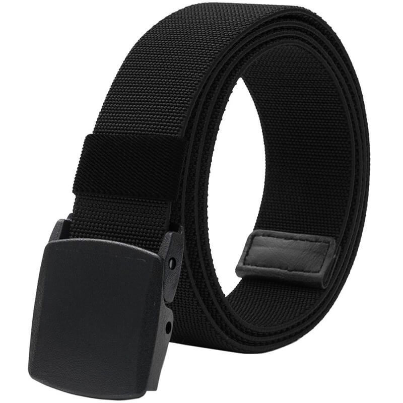 Men's Elastic Stretch Belts for Men with No Metal Plastic Buckle for Work Sports, Easy Trim to Fit 27- 46" Waist - LionVII