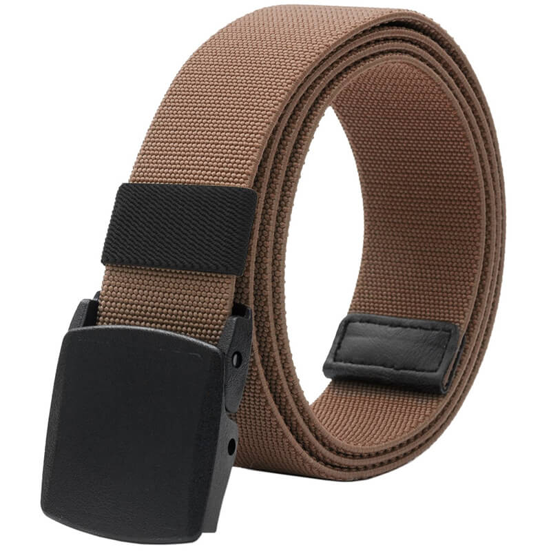 Men's Elastic Stretch Belts for Men with No Metal Plastic Buckle for Work Sports, Easy Trim to Fit 27- 46" Waist - LionVII