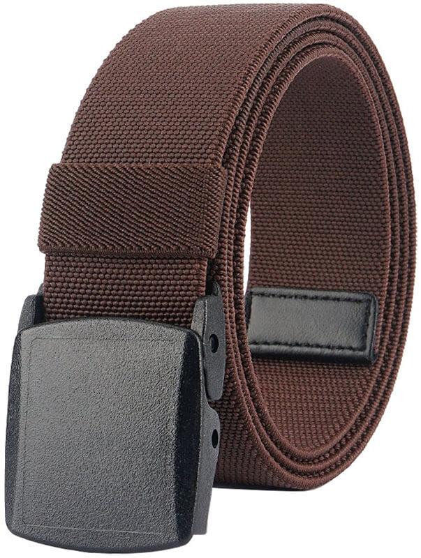 Men's Elastic Stretch Belts for Men with No Metal Plastic Buckle for Work Sports, Easy Trim to Fit 27- 46" Waist - LionVII