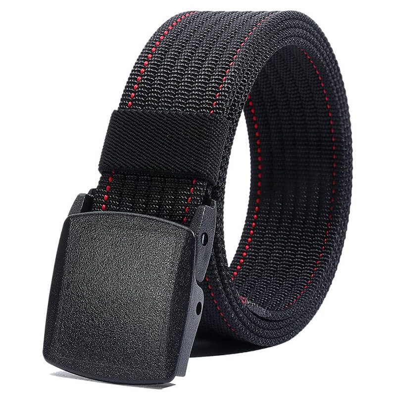 Men's Nylon Belt, Military Belts Breathable Webbing Canvas Belt with Plastic Buckle, Easy Trim to Fit 27-46" Waist - LionVII