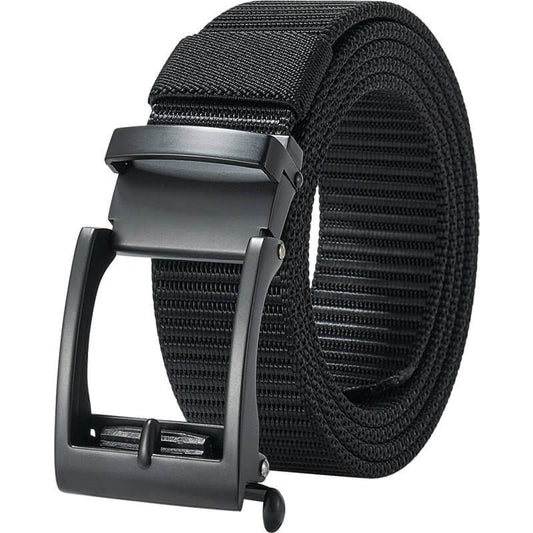 Men's Ratchet Belts, 1 3/8" Casual Web Belt for Men with Click Buckle, Nylon Strap Easy Trim to Fit 27- 44" Waist - LionVII