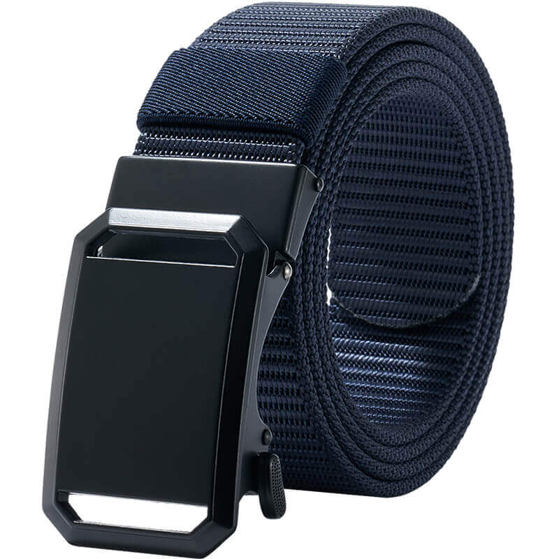 Ratchet Belts for Men, 1 3/8" Nylon Fabric Strap Belt with Click Buckle, Adjustable Trim to Fit 27- 46" Waist - LionVII