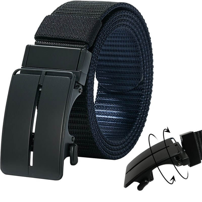Ratchet Belts for Men - Mens Rotatable Belt Nylon Fabric 1 3/8" for Casual Jeans -Double-sided Adjustable - LionVII
