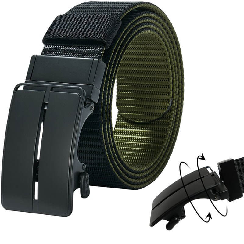 Ratchet Belts for Men - Mens Rotatable Belt Nylon Fabric 1 3/8" for Casual Jeans -Double-sided Adjustable - LionVII