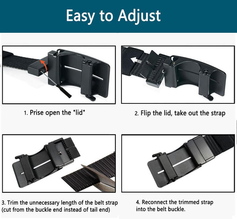 Ratchet Belts for Men - Mens Rotatable Belt Nylon Fabric 1 3/8" for Casual Jeans -Double-sided Adjustable - LionVII