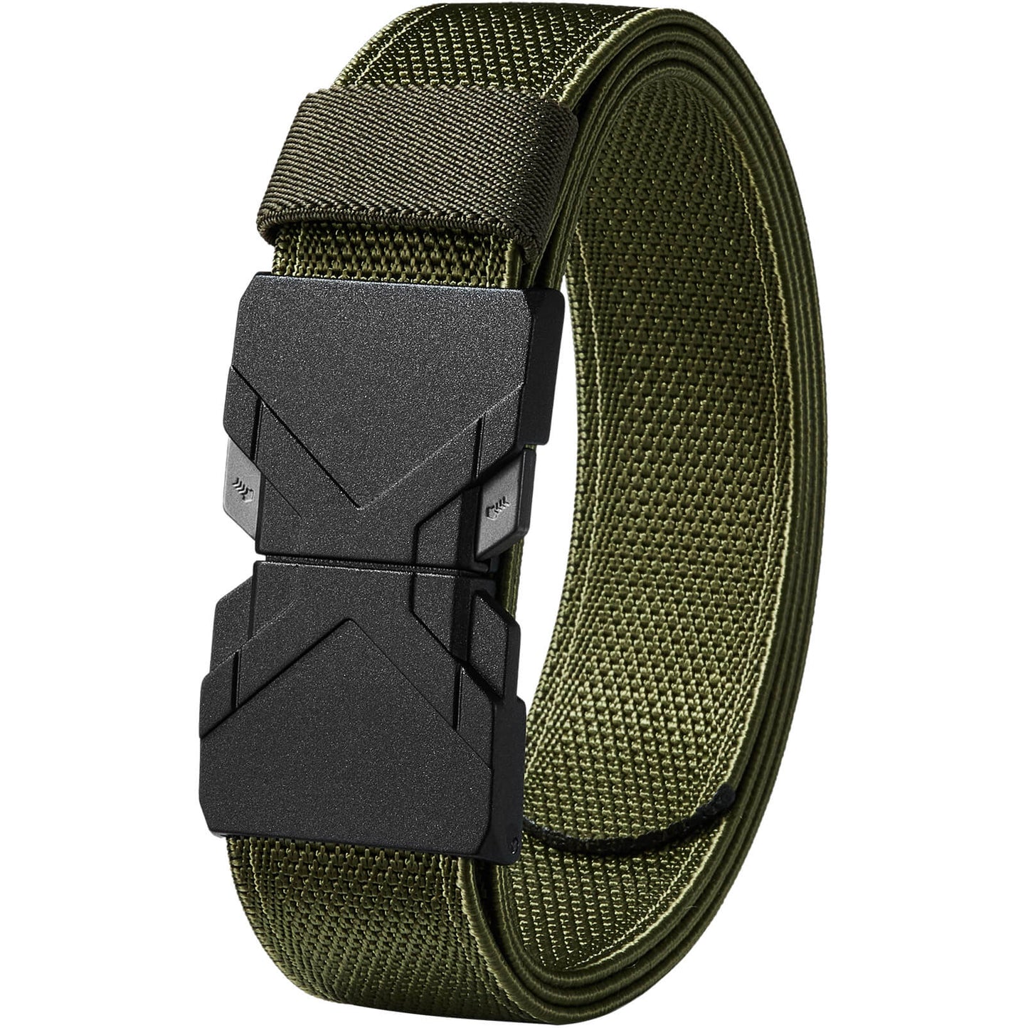 LionVII Quick Release Elastic Belt, Men Stretch Belts with Buckle Fit Through Belt Loops, Adjustable Trim to Fit 28-48" Waist