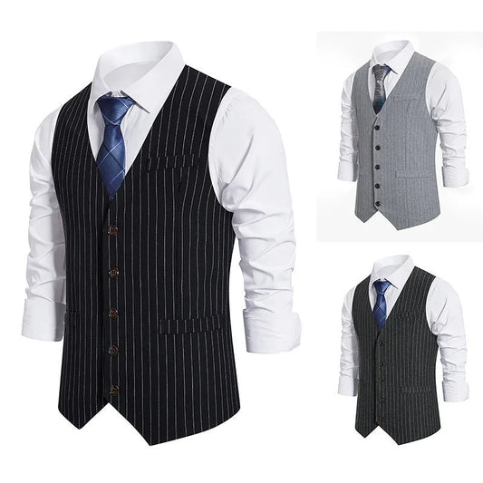 LionVII Men's Suit Vest Business Formal Dress Waistcoat Vest -  - LionVII Professional Gear