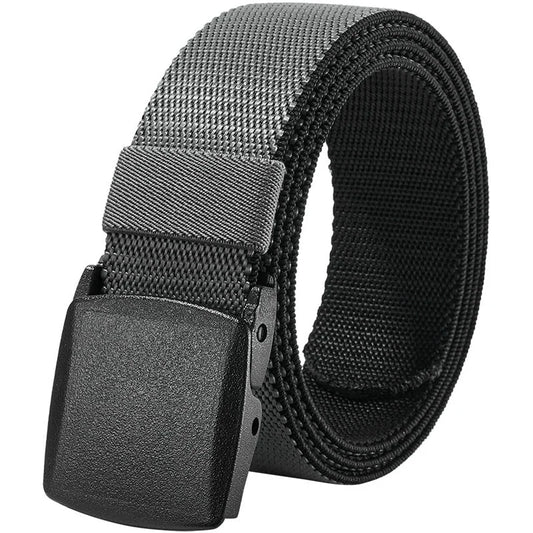 LionVII Men's Elastic Stretch Belts - 2 Colors in 1 Reversible Belt Strap with Plastic Buckle for Work Travel, Adjustable Trim to Fit 28-49' Waist - This elastic belt for men is durable comfortable and breathable for outdoor sports &amp; travel, can - LionVII Professional Gear